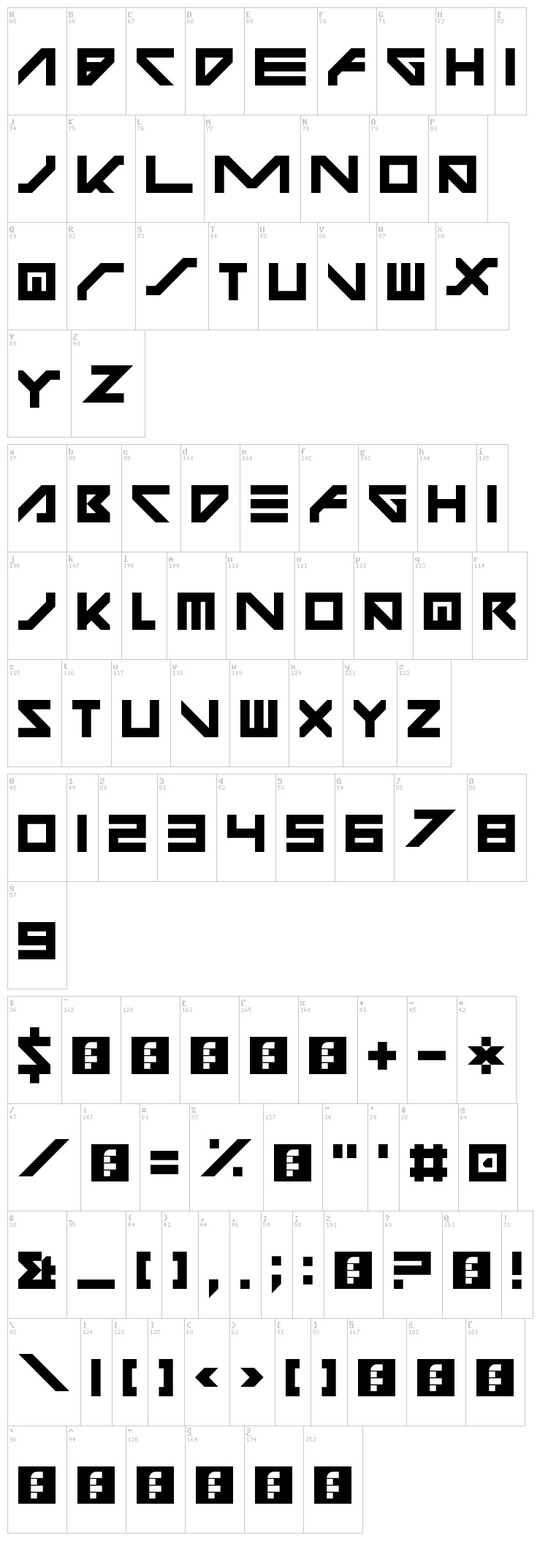 Even Stevens font map